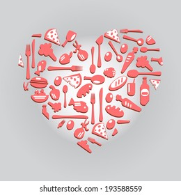 healthy heart, healthy food, vector