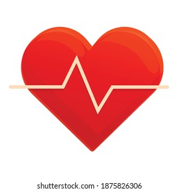 Healthy heart heartrate icon. Cartoon of healthy heart heartrate vector icon for web design isolated on white background