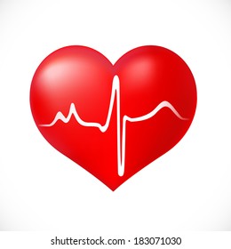 Healthy Heart  Icon On White Background