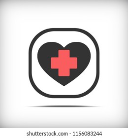 Healthy heart icon - vector