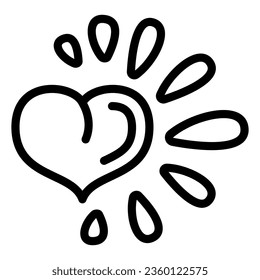 Healthy heart line icon, healthy lifestyle concept, life without drug sign on white background, health energy icon in outline style for mobile concept and web design. Vector graphics