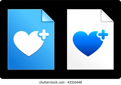 Healthy Heart on Paper Set Original Vector Illustration AI 8 Compatible File