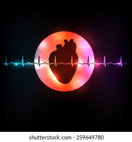 Healthy heart in the round shape and normal heart beat rhythm 