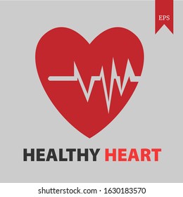 Healthy heart vector illustration free from disease, can be used as a web icon, even the application logo. etc