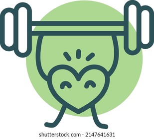 Healthy heart workout, illustration, vector on a white background.
