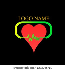 Healthy heartbeat logo vector 