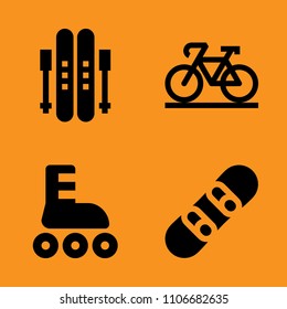 healthy, helmet, frame and board icons set. Vector illustration for web and design