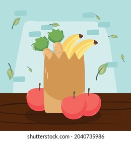 healthy home food in bag