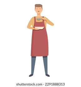Healthy home food icon cartoon vector. Family cook. Dinner meal