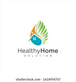 Healthy Home Logo Template Vector Stock Vector . Home leaf logo concept Vector . Nature home logo Design