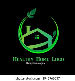 Logotipo de vectores de casa saludable. Diseño de plantilla de un árbol y una casa de trazos simples. es bueno simbolizar los negocios inmobiliarios.