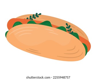 healthy hot dog over white