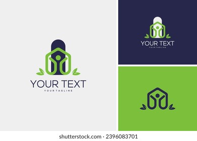 Healthy house physical therapy icon logo design vector template