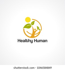 healthy human logo vector, icon, element, icon for business