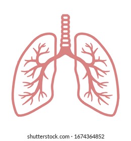 healthy human lungs icon vector.