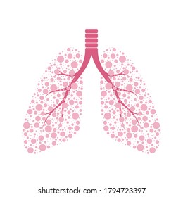 Healthy human lungs. Internal organs vector illustration