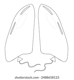 pulmones humanos sanos en forma de dos globos que simbolizan la ausencia de enfermedades, el ícono del día del cáncer de pulmón, el estilo line art, para carteles, Anuncios o diseños diferentes