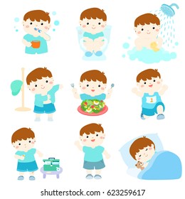 Cute Black Hair Boy Have Healthy Stock Vector (Royalty Free) 626376602 ...