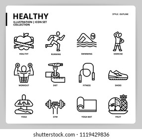Healthy icon set