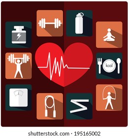 healthy icon set