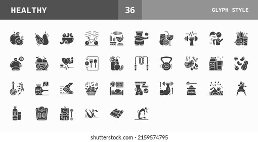 Un icono sano define el glifo de los iconos vectoriales. Se puede usar para productos digitales, presentación, interfaz de usuario y muchos más.