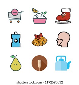 healthy icon set. vector set about cereal, plastic surgery, medicine and ice skate icons set.
