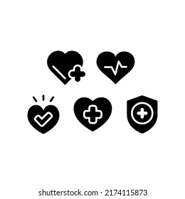 Ilustración de diseño de símbolo de vectores de conjuntos de iconos sanos