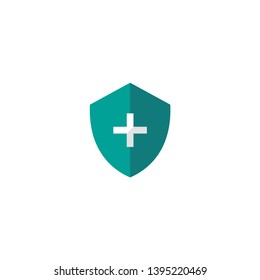 healthy icon shield with plus symbol. medical healthcare vector illustration