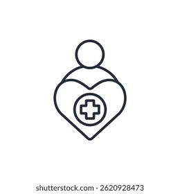 gesundes Symbol. vector.Editable stroke.linear style Zeichen zur Verwendung Web-Design, logo.Symbol-Illustration.