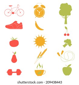 Healthy icons set