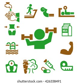 healthy icons set