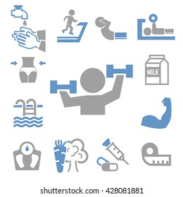 healthy icons set