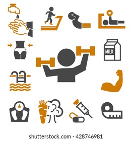 healthy icons set
