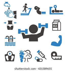 healthy icons set