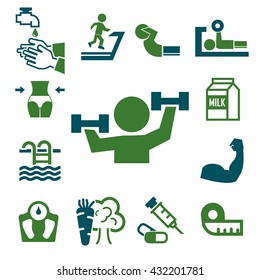 healthy icons set