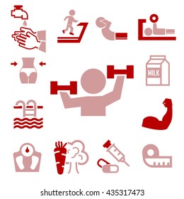 healthy icons set