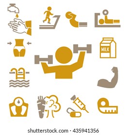healthy icons set