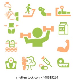 healthy icons set