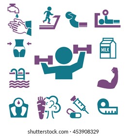 healthy icons set