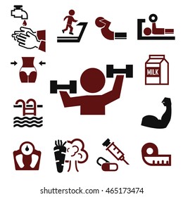 healthy icons set