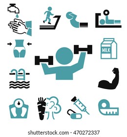 healthy icons set