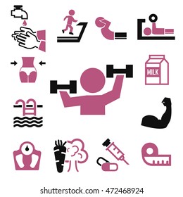 healthy icons set