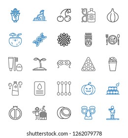 healthy icons set. Collection of healthy with exercise, mask, coconut, hot stones, watermelon, bottles, pumpkin, cotton swab, soap, mouthwash. Editable and scalable healthy icons.