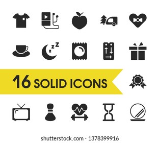 Healthy icons set with exercise, coffee and contraceptive elements. Set of healthy icons and healthcare concept. Editable vector elements for logo app UI design.
