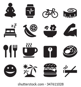 Healthy icons set Vector illustration