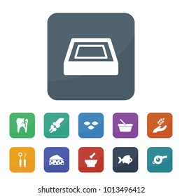 Healthy icons. vector collection filled healthy icons such as seeds, harvest, fish, cheese, swimming pool, shopping bucket, tooth, mortar, dentist tools, bone