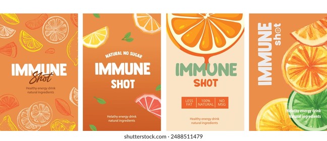 healthy immune shot label design