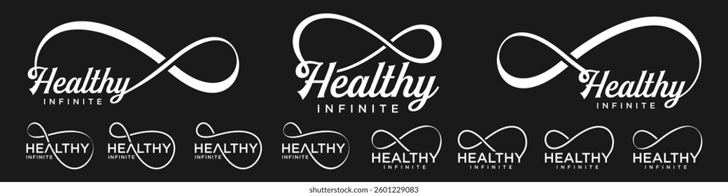 healthy Infinity logo design, wordmark healthy with Infinity icon combination, vector illustration
