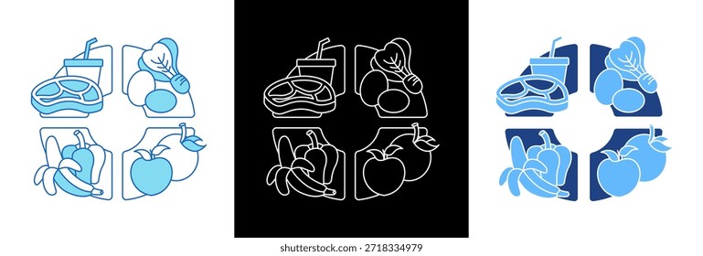 Healthy Ingredients Icon triplestyle Vector Illustration