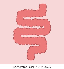 Healthy Intestines Illustration Vector On Pink Stock Vector (Royalty ...